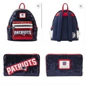 Loungefly New England Patriots Sequin Mini Backpack & Wallet